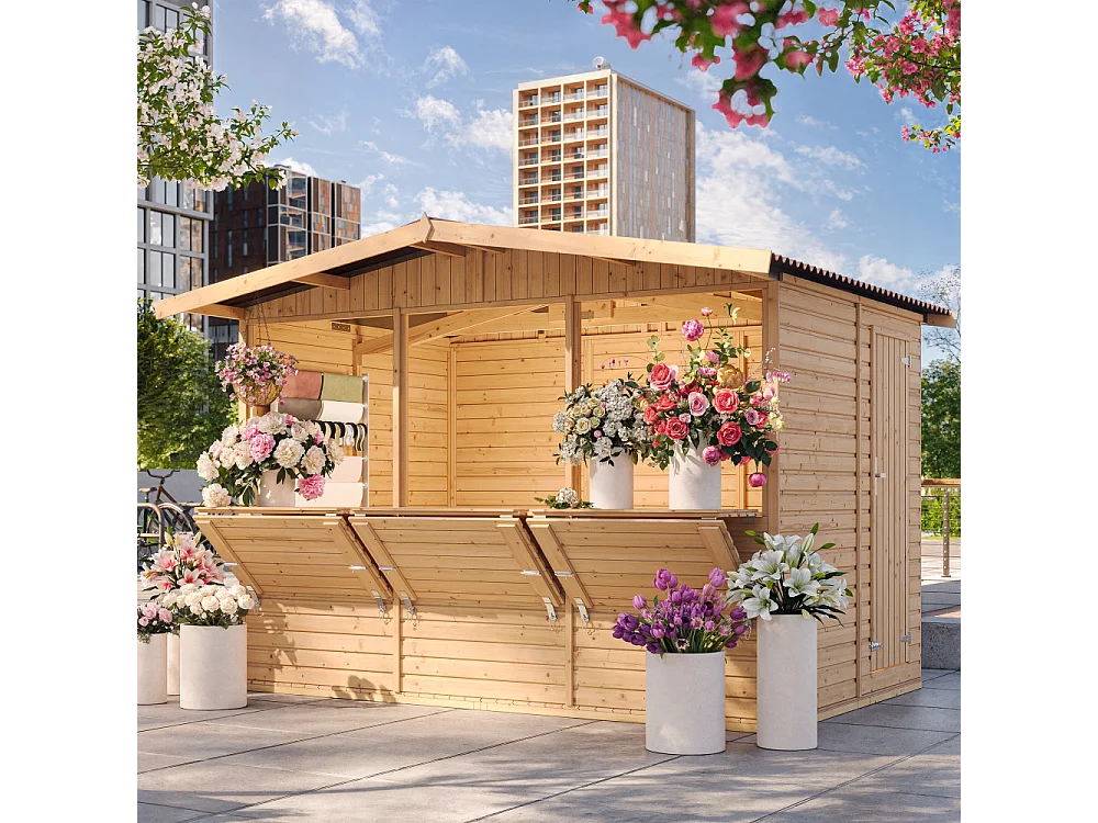 Casa de jardim de madeira - H232x336x263 cm / 6m² - M150A