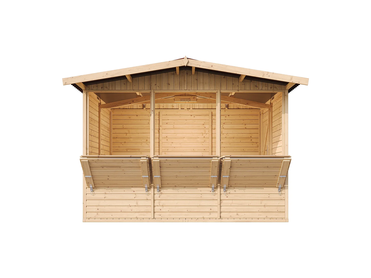 Maison de jardin en bois, étal de marché en bois - H232x336x263 cm/6m2 - M150A