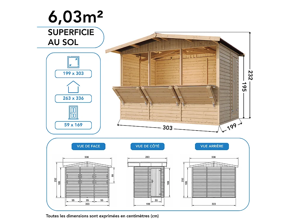 Domek handlowy, drewniany kiosk - 6m² - M150A