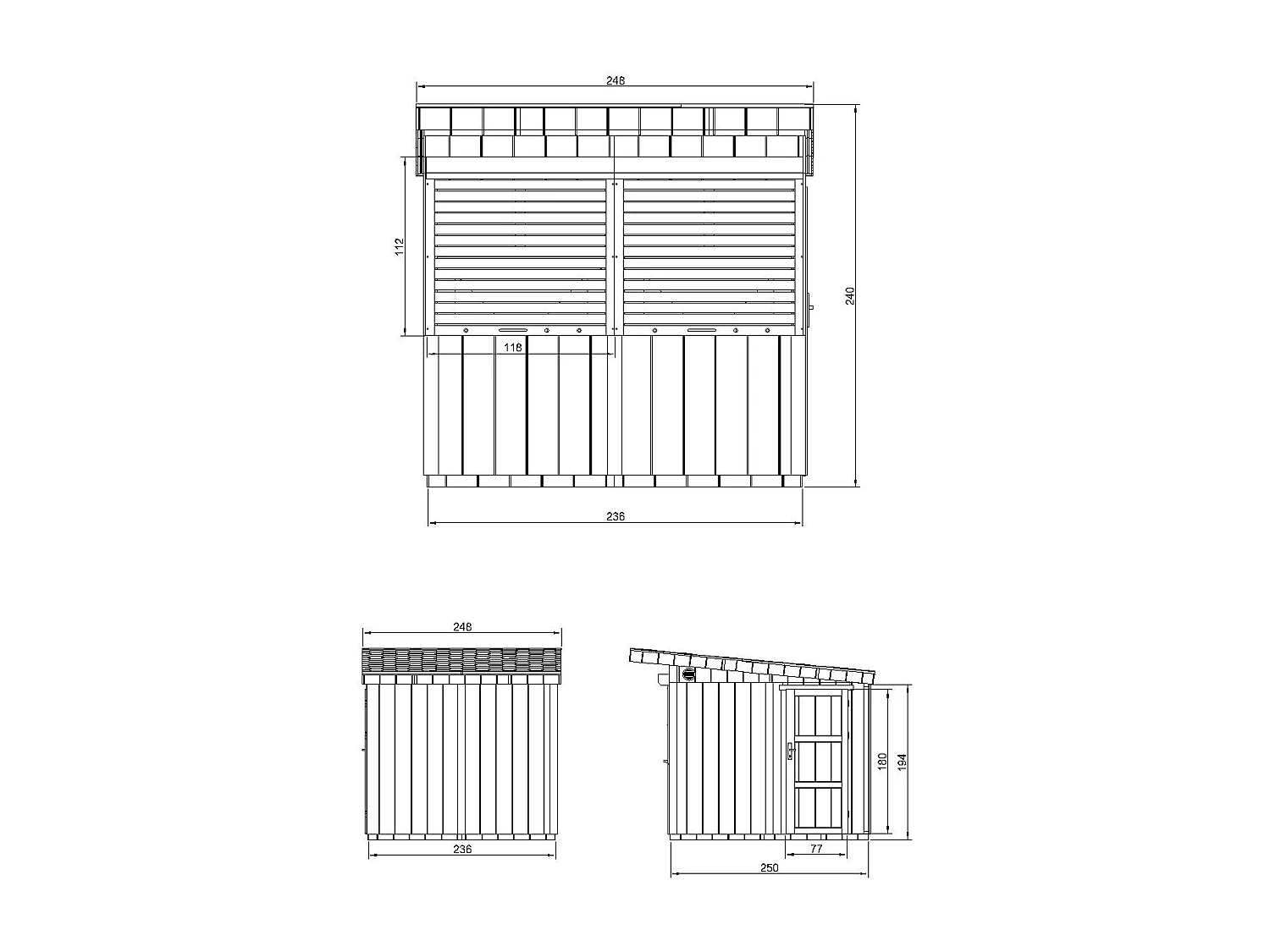 Grand stand marché avec comptoir - H240 x 248 x 305 cm / 5,9 m2 - Bar jardin, kiosque - Timbela M950