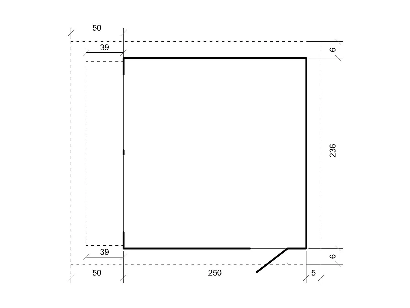 Premium-verkaufsstand - 5.9m² / H240x248x305 cm - LP Smartside Paneelbauweise - M950
