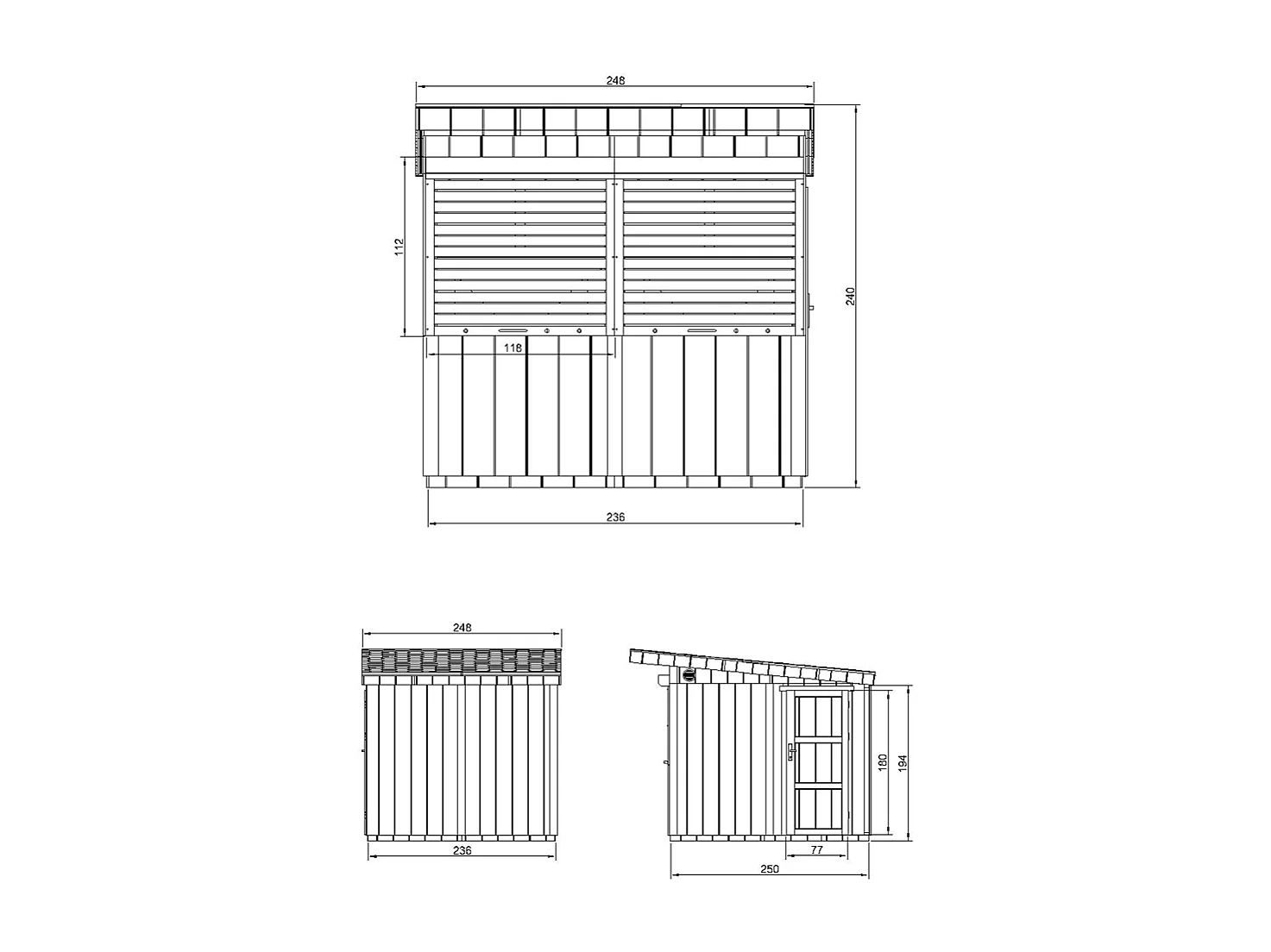 Grand stand marché avec comptoir - H240 x 248 x 305 cm / 5,9 m2 - bar jardin, kiosque - M950