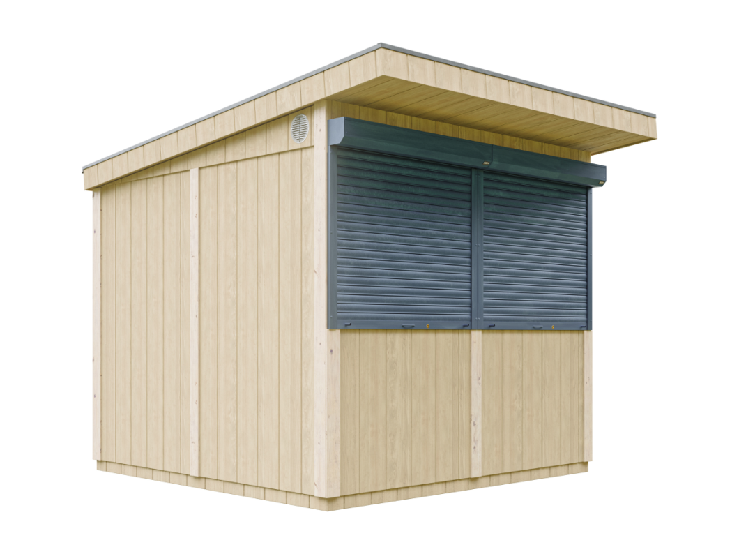 Quiosco de panel Premium - 5,9m² - H240x248x305 cm - Timbela M950