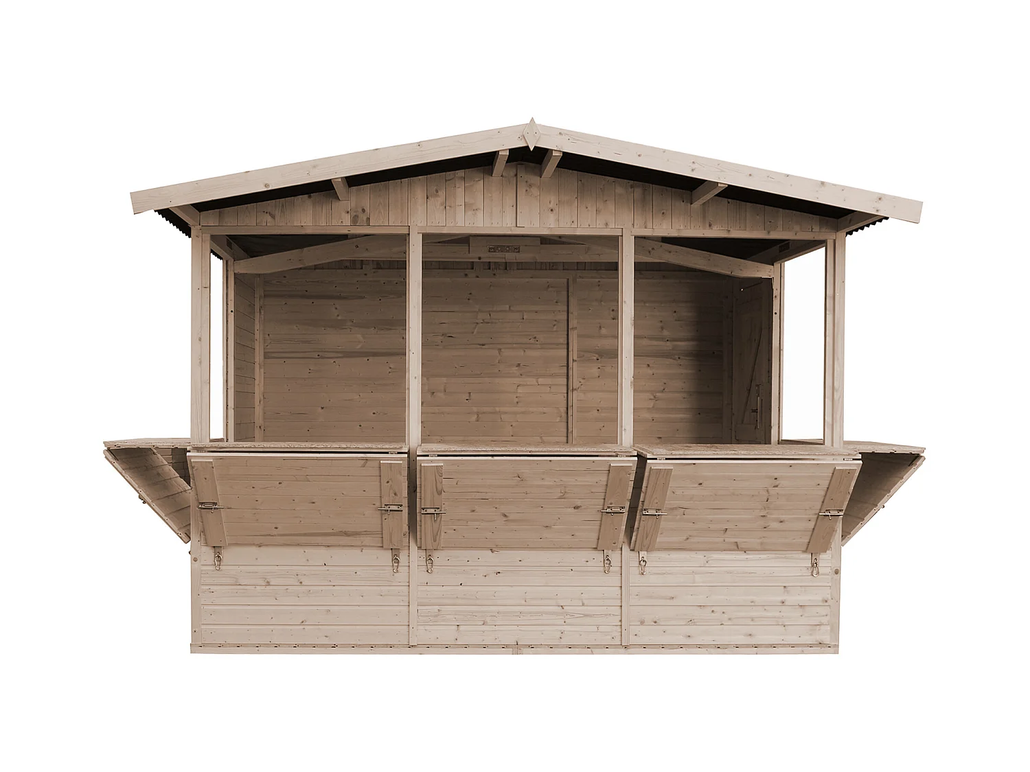 TIMBELA - Houten tuinhuis - M150B - Houten marktkraam H232x336x263 cm/6m2