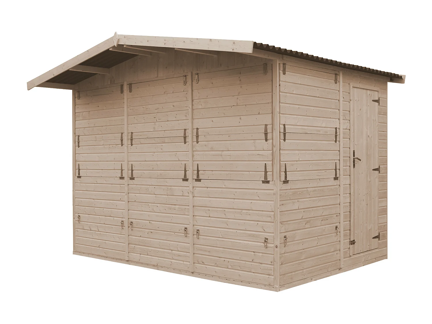 TIMBELA M150B Maison de jardin en bois, Étal de marché en bois H232x336x263 cm/6m2