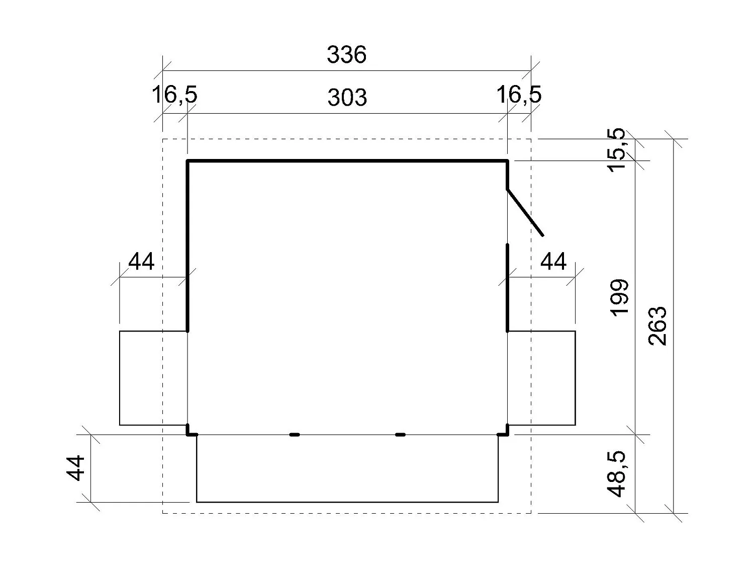 TIMBELA M150B Maison de jardin en bois, Étal de marché en bois H232x336x263 cm/6m2
