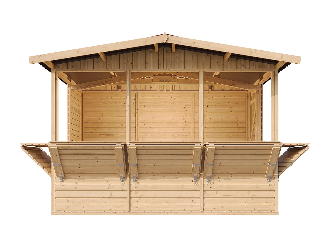 Domek handlowy, drewniany kiosk - 199x303cm - 6m² - M150B