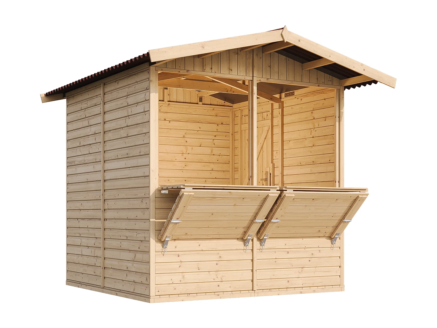 TIMBELA M149 Holz Gartenhaus, Marktbude Holz - 200x200/4m2