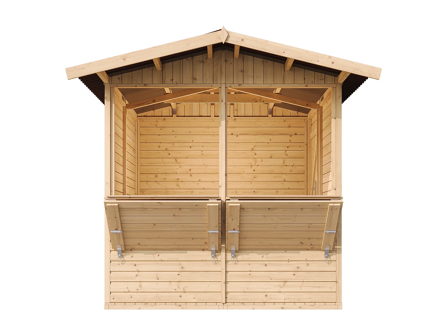 TIMBELA M149 Holz Gartenhaus, Marktbude Holz - 200x200/4m2