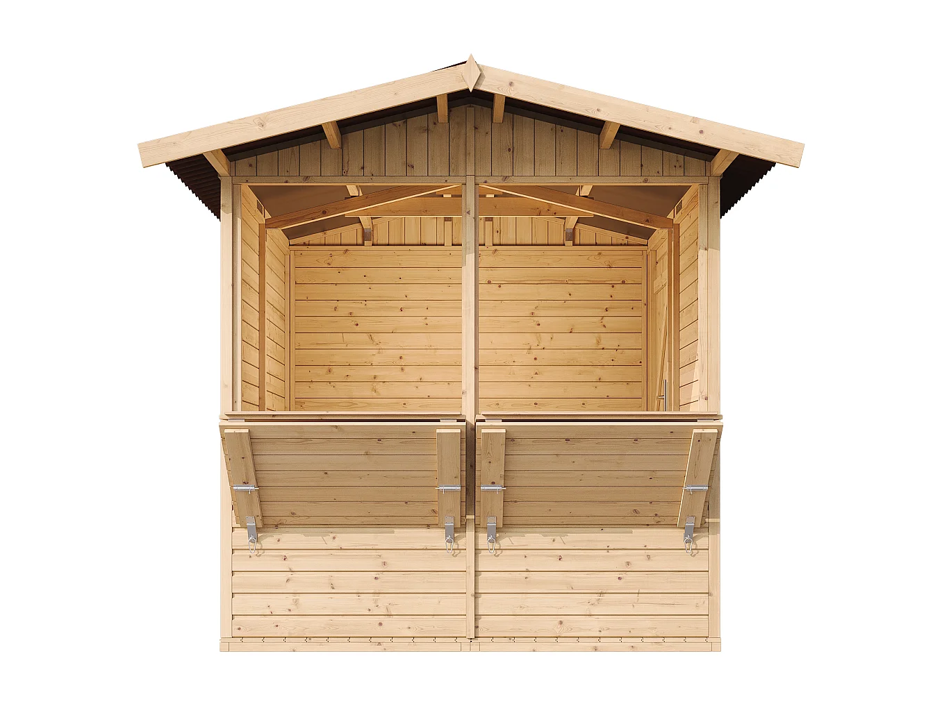 Holz gartenhaus, marktbude holz - 200x200 cm / 4 m² - M149