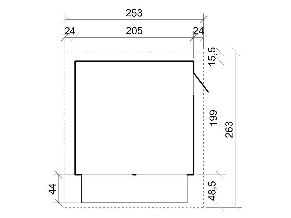 Kiosque en bois - 4 m² - 263x253xH232 cm - avec 2 fenêtres de vente - M149