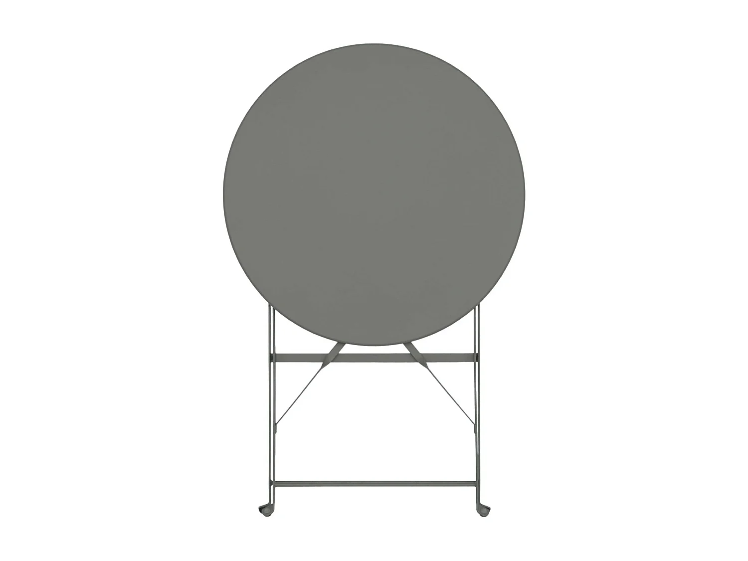 Mesa de jardín bistro plegable de metal 60cm, 2 plazas verde kaki
