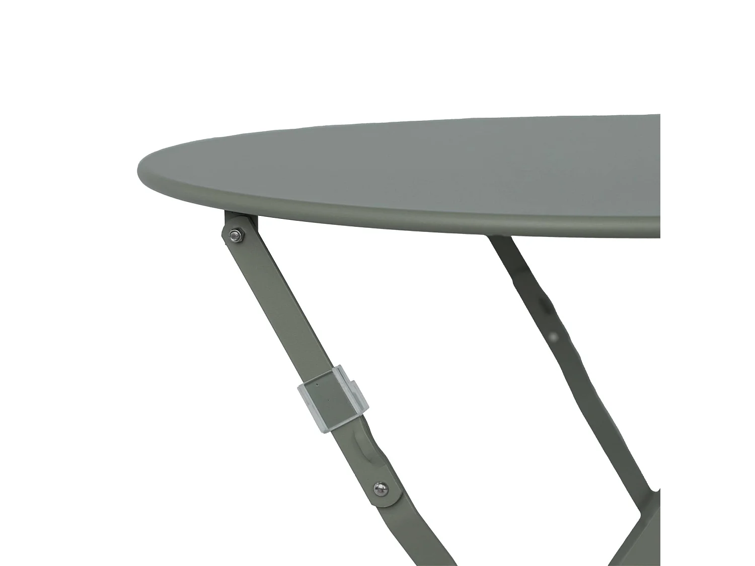 Mesa de jardín bistro plegable de metal 60cm, 2 plazas verde kaki