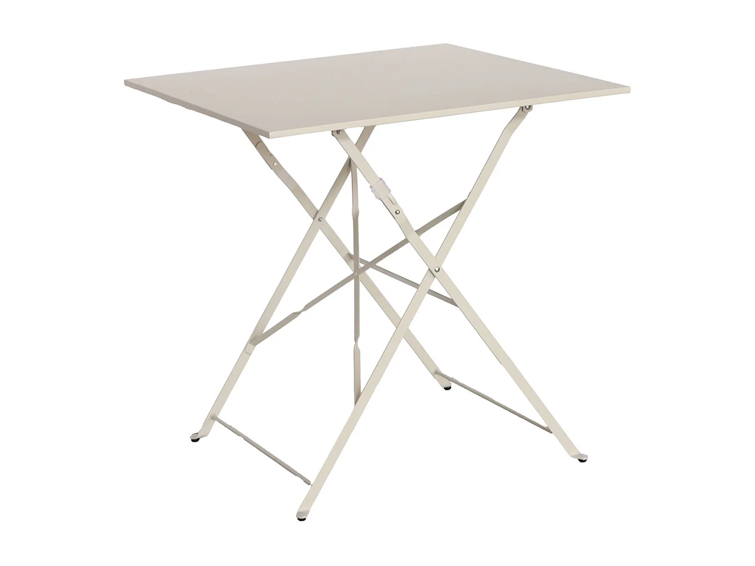 Mesa de jardín bistro plegable de metal 70cm beige