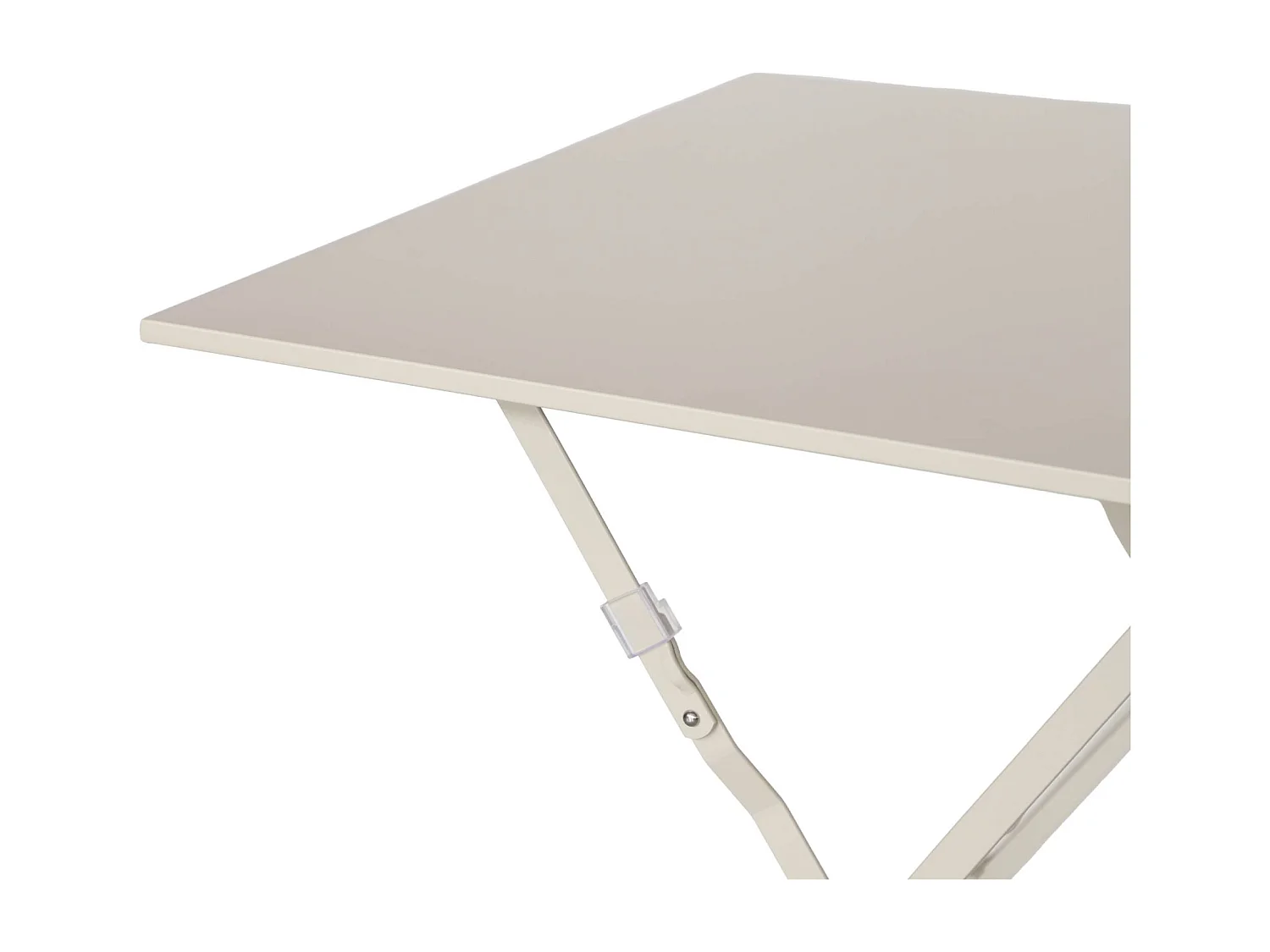 Mesa de jardín bistro plegable de metal 70cm beige