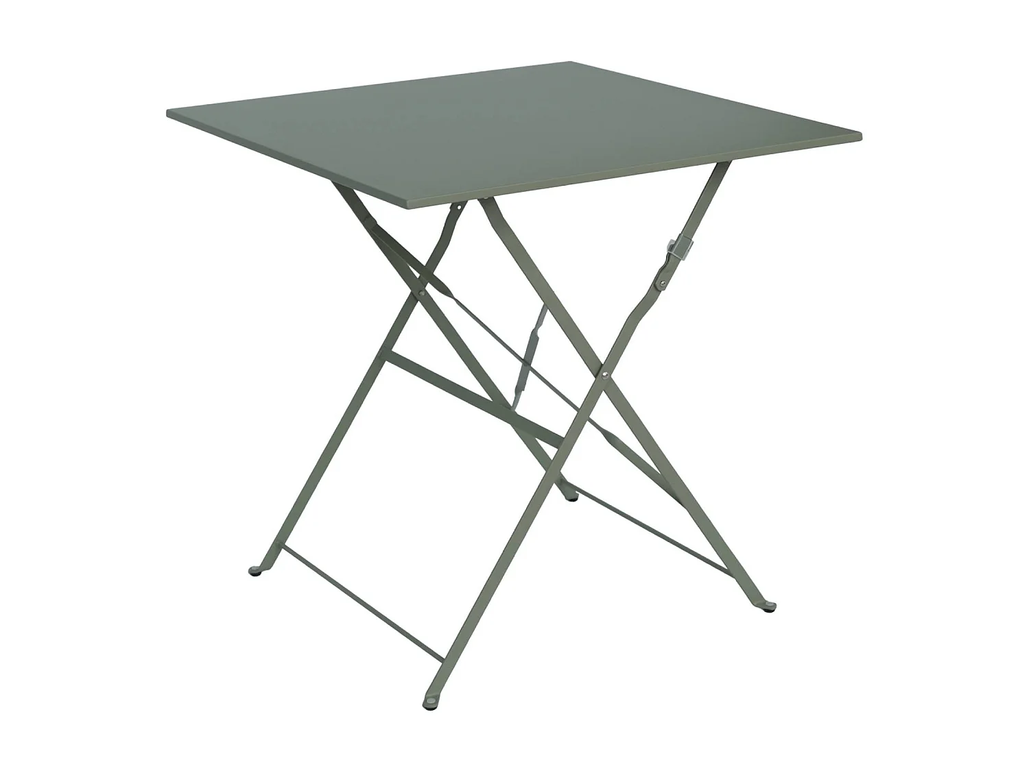 Mesa de jardín bistro plegable de metal 70x70cm verde kaki