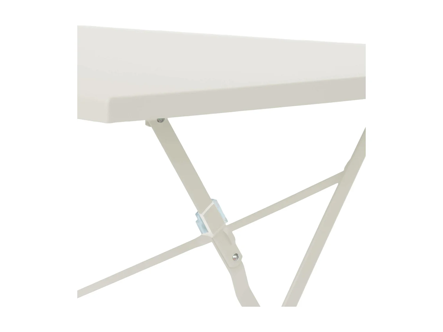 Mesa de jardín cuadrada plegable de metal, 4 sillas beige