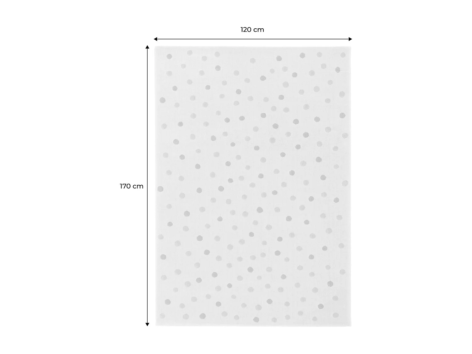 Alfombra multicolor infantil con lunares grandes, 120cm crema