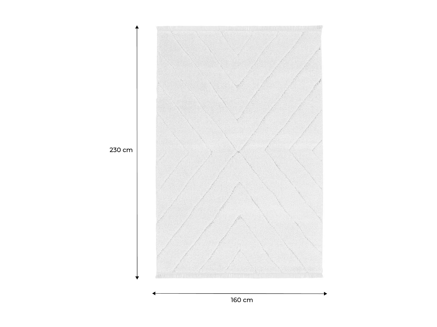 Tapis intérieur tufté avec légers reliefs crème. 160 x 230cm