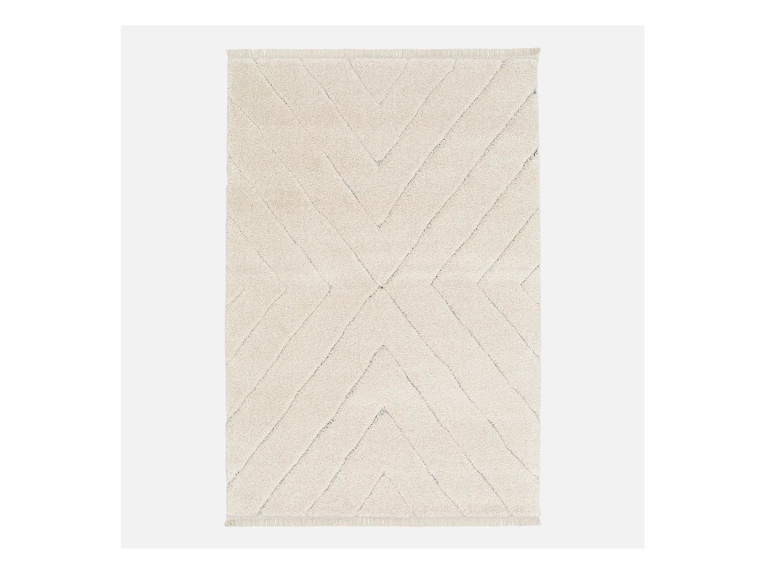 Tapis intérieur tufté avec légers reliefs crème. 160 x 230cm