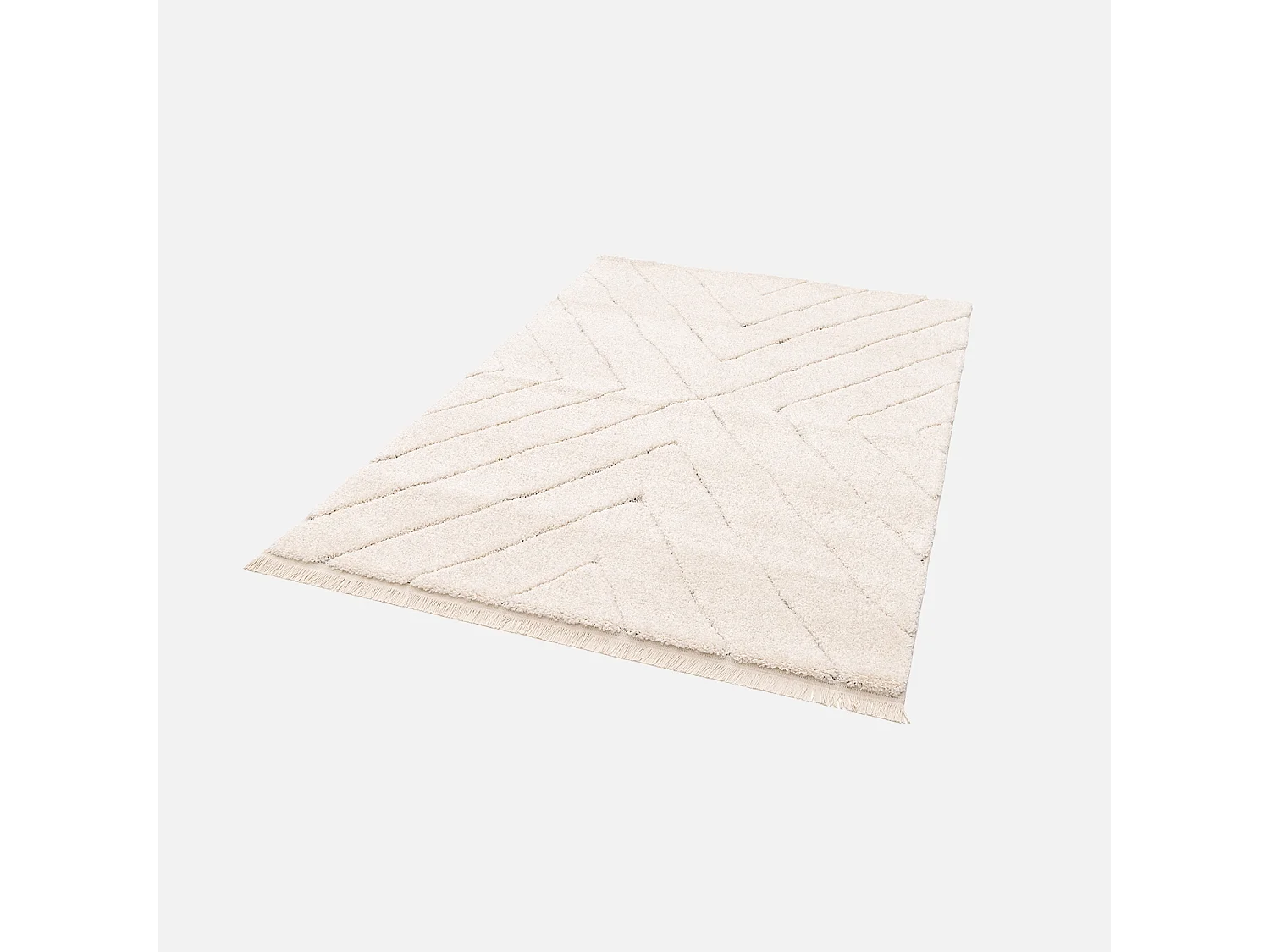 Tapis intérieur tufté avec légers reliefs crème. 160 x 230cm