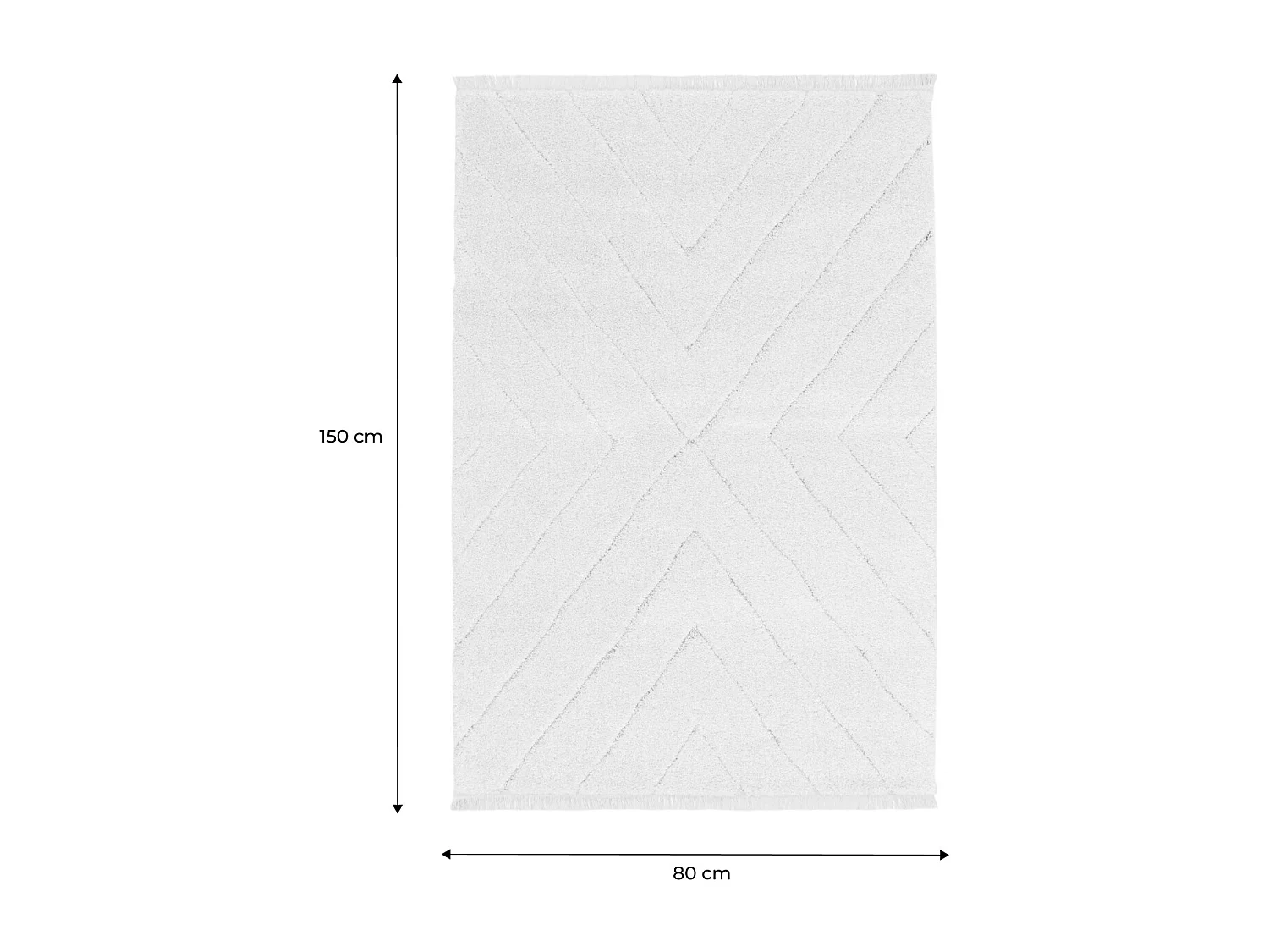 Tapis intérieur tufté avec légers reliefs crème. 80 x 150cm