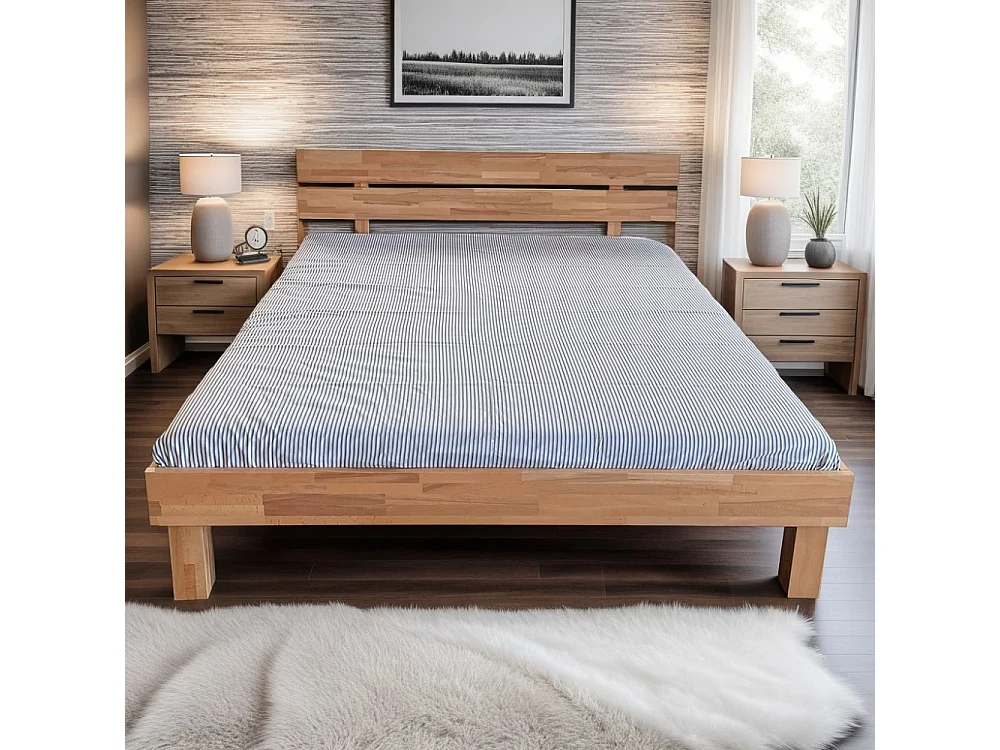 Lit RIVA 180x200 cm/ Hêtre massif huilé