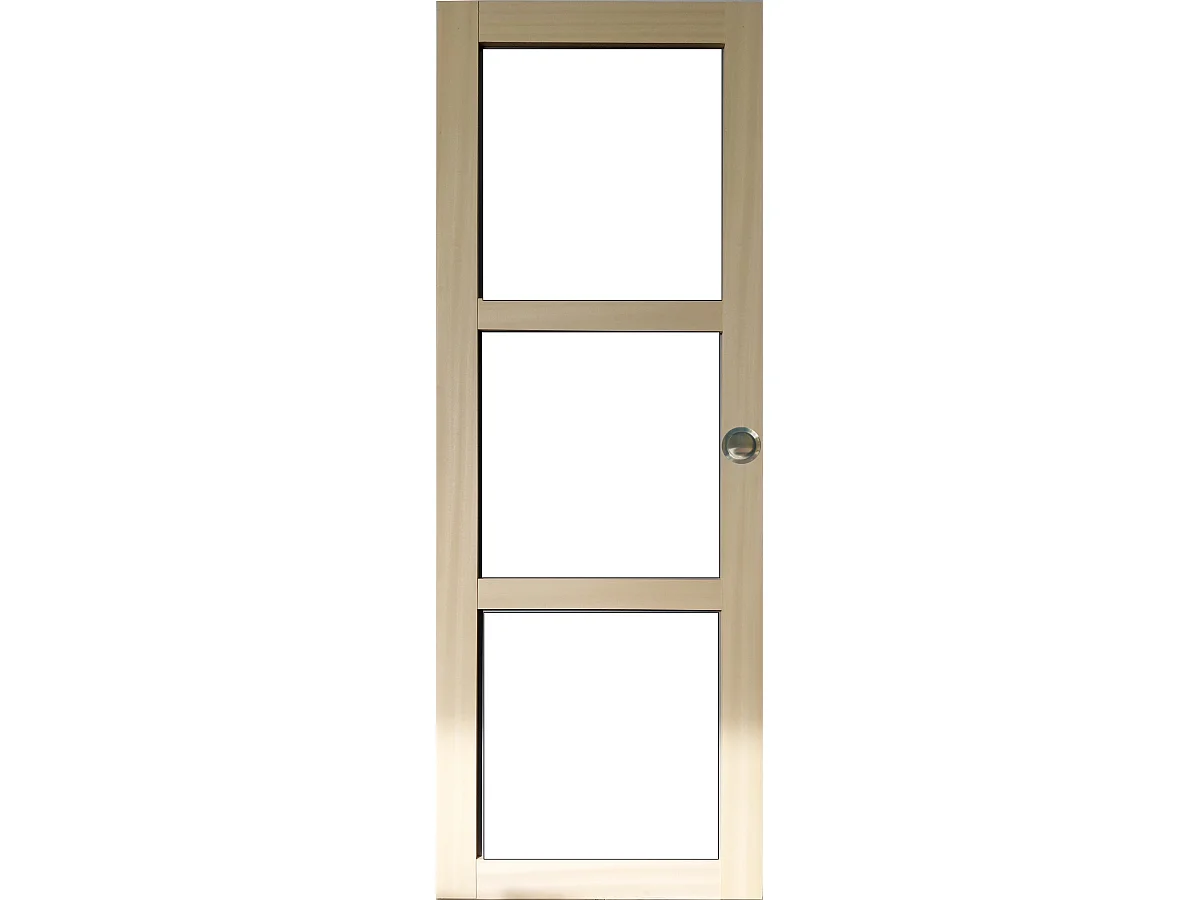 Porte Coulissante Bois Ayous Vitrage Transparent H204 X L83 Et Coquilles Gd Menuiseries