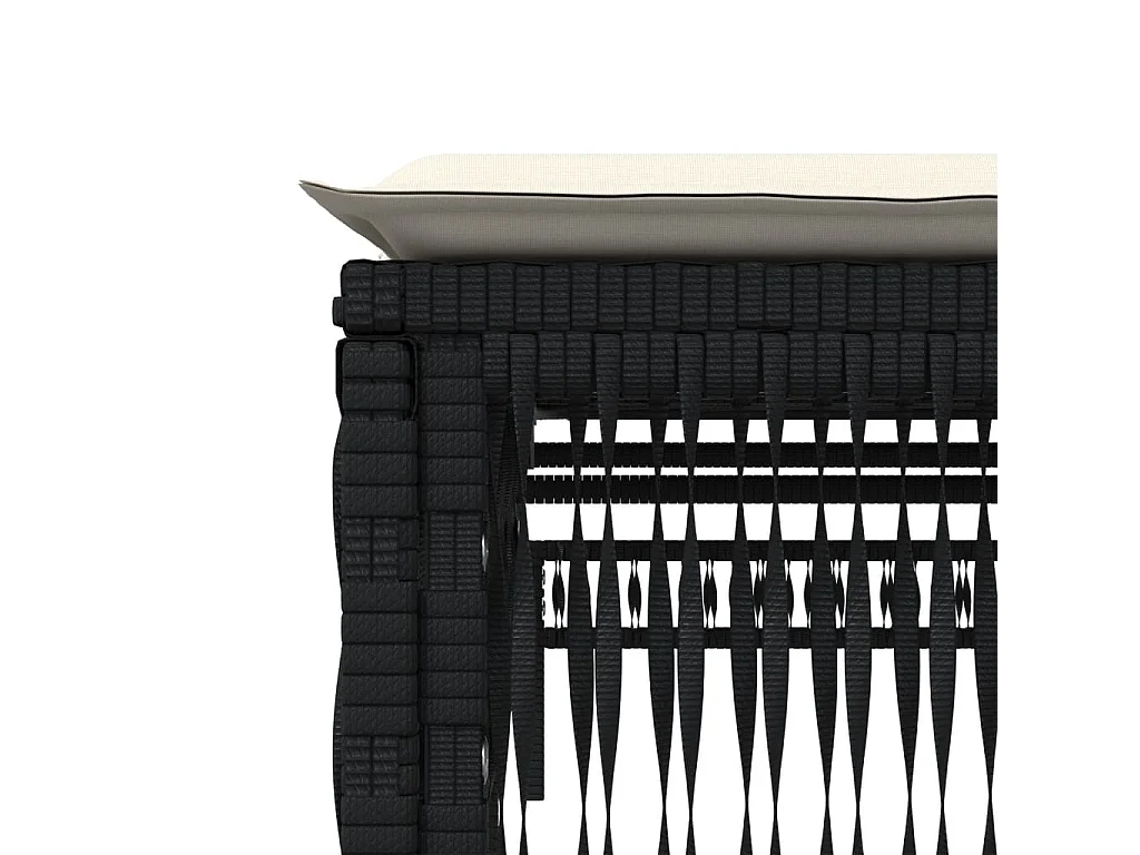 Chaise longue avec coussin noir résine tressée