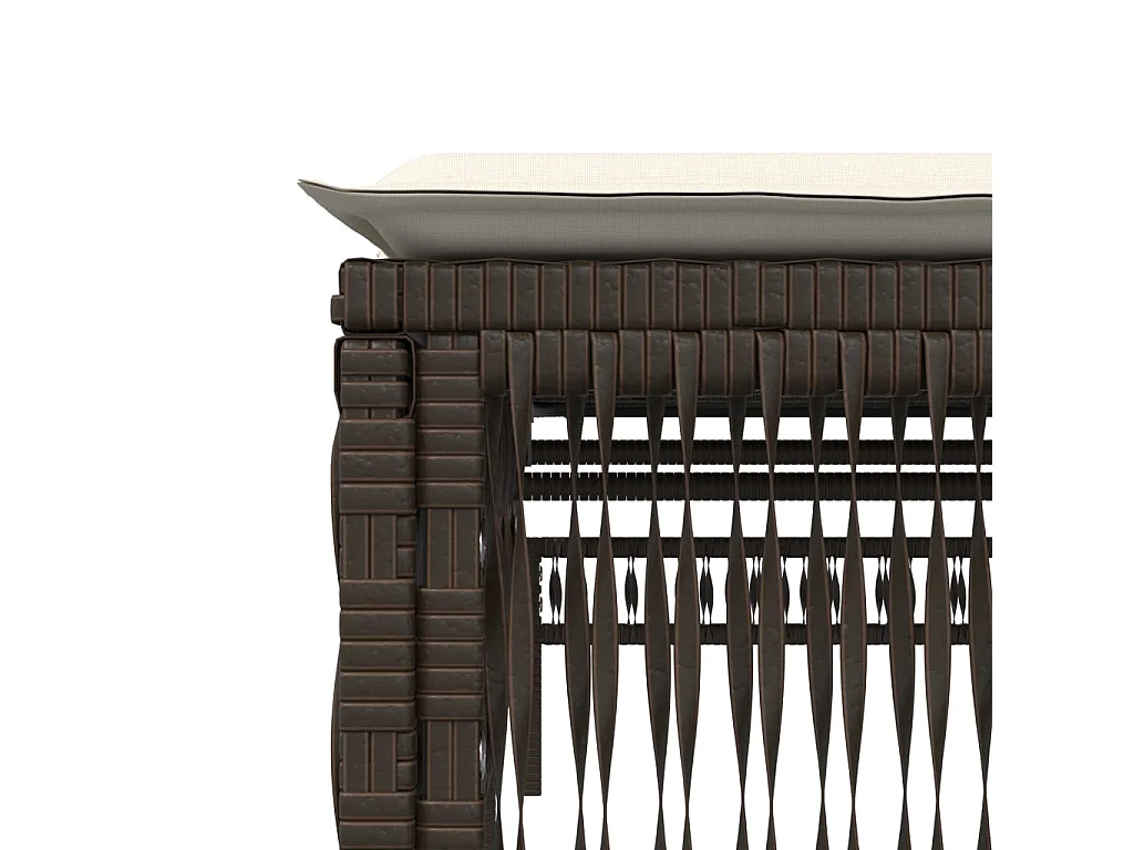 Lettino Prendisole con Cuscino Marrone in Polyrattan