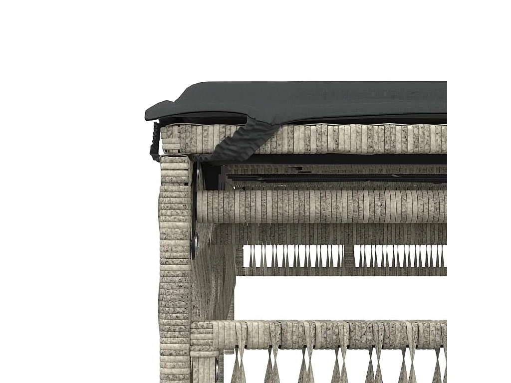 Ligbed met kussen poly rattan lichtgrijs
