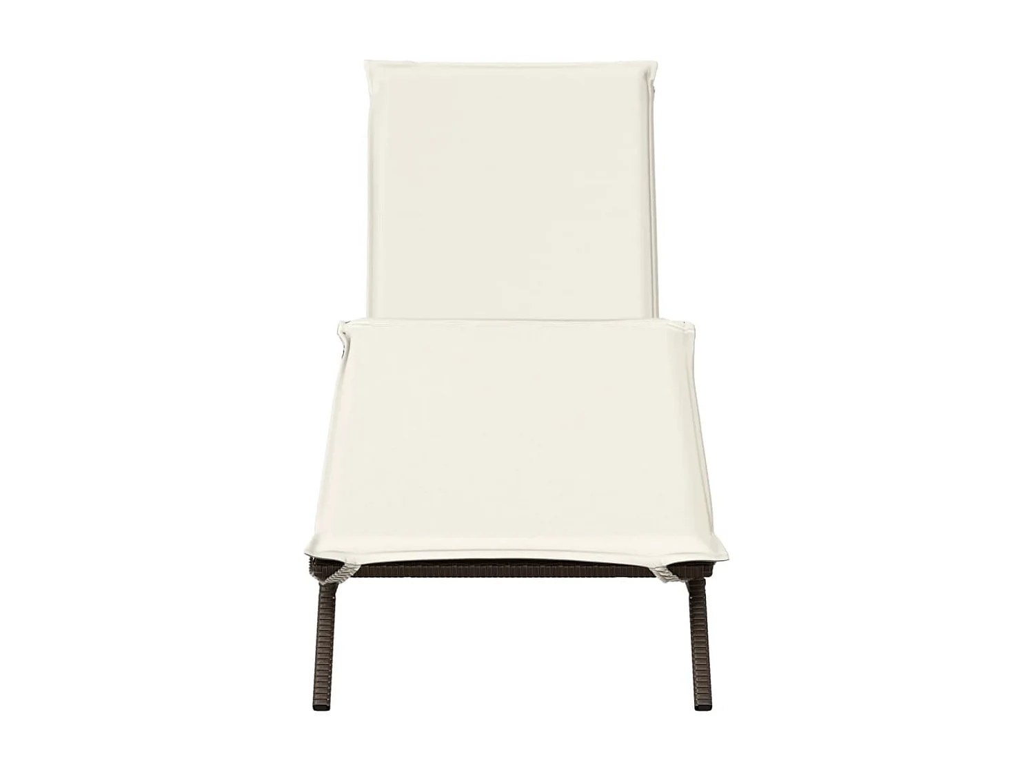 Ligbed met kussen poly rattan bruin