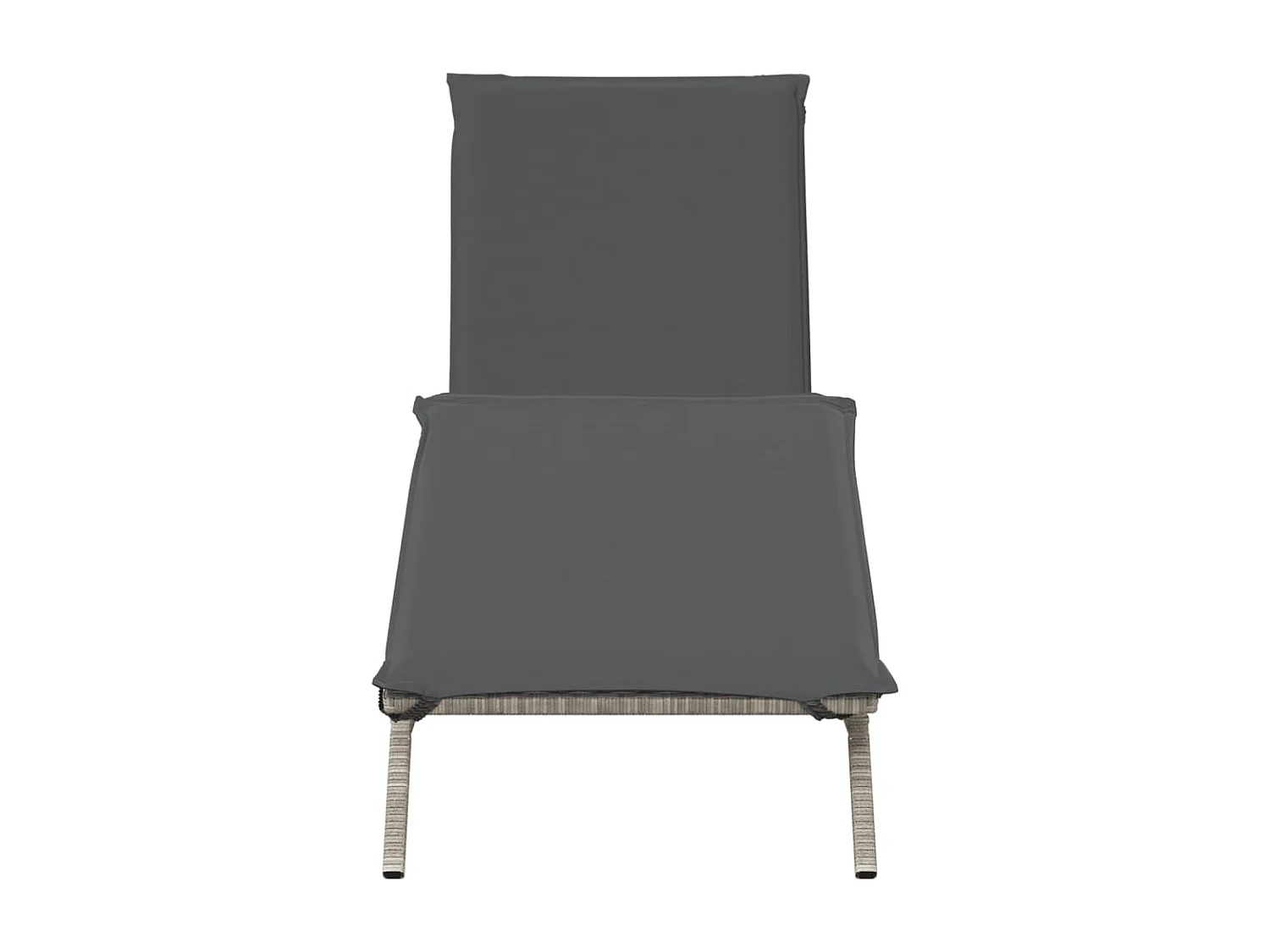 Chaise longue avec coussin gris clair résine tressée