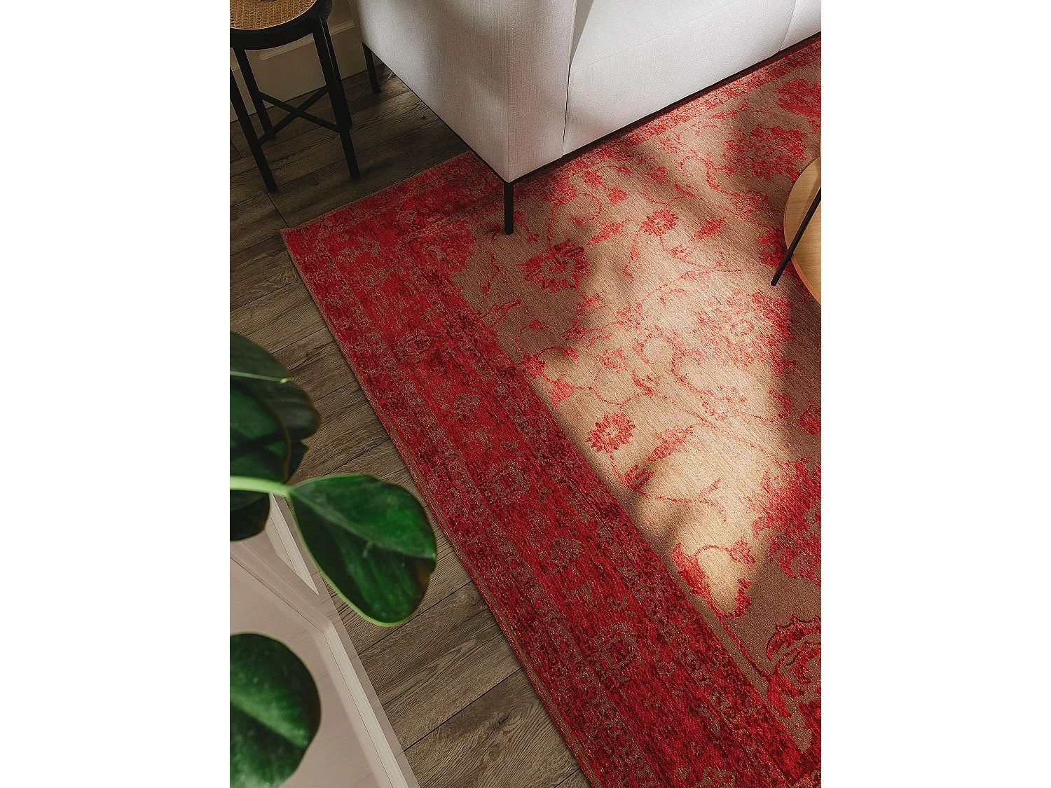 Tapis tissé à plat Frencie Rouge 100x160 cm