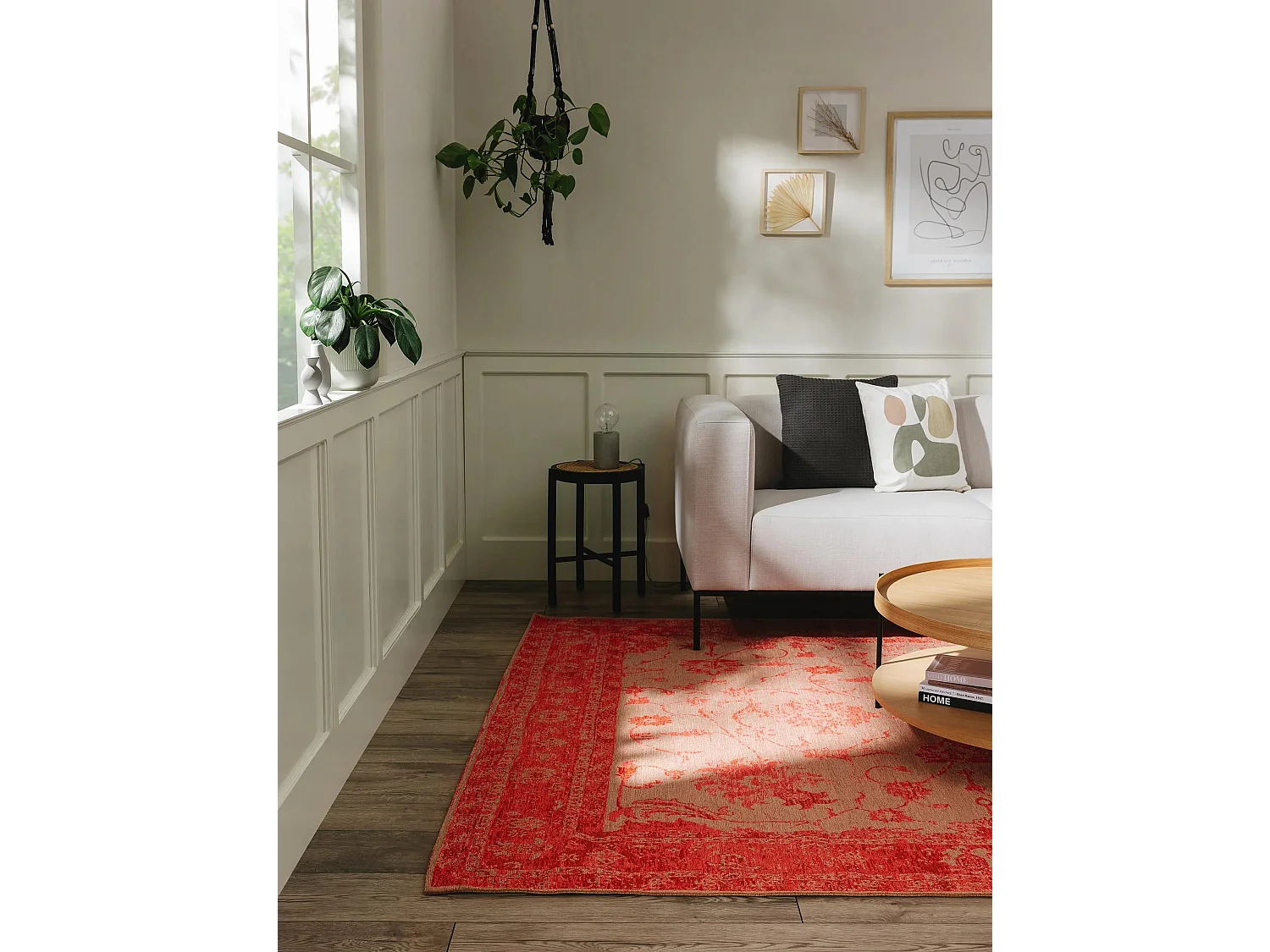 Tapis tissé à plat Frencie Rouge 200x285 cm