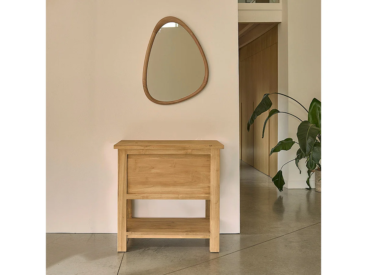 Mobile sottolavabo in teak riciclato massello 82 cm