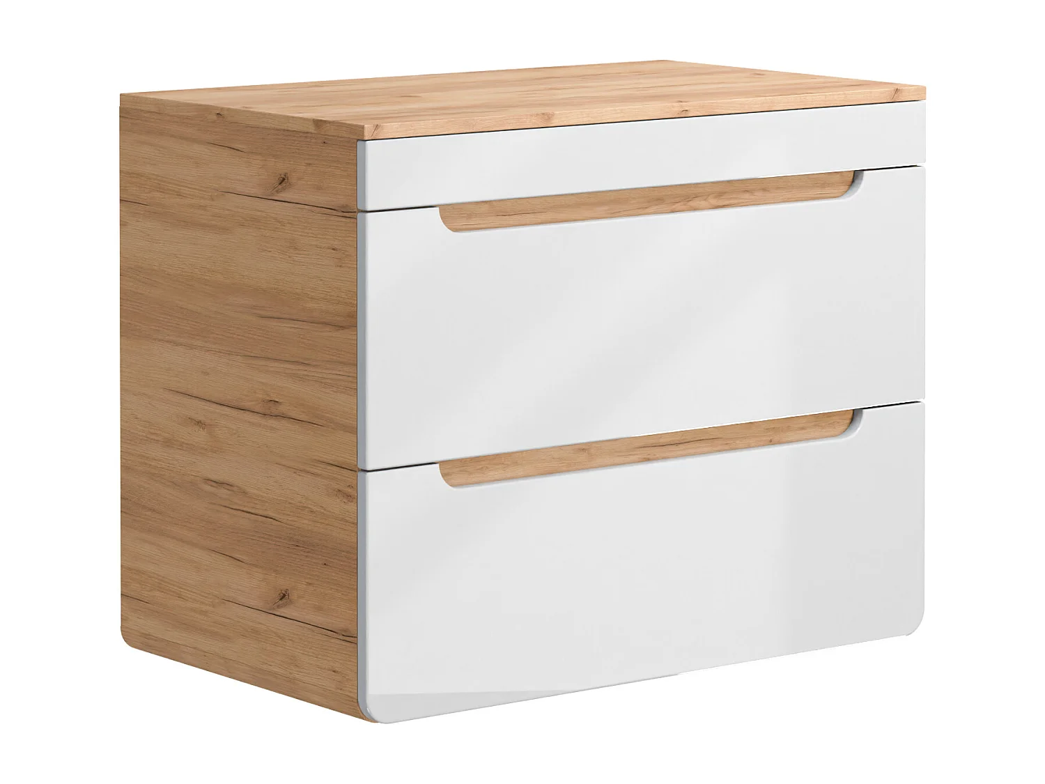 Móvel de casa de banho suspenso com lavatório de pousar cor natural e branco 80 cm - ARUBA