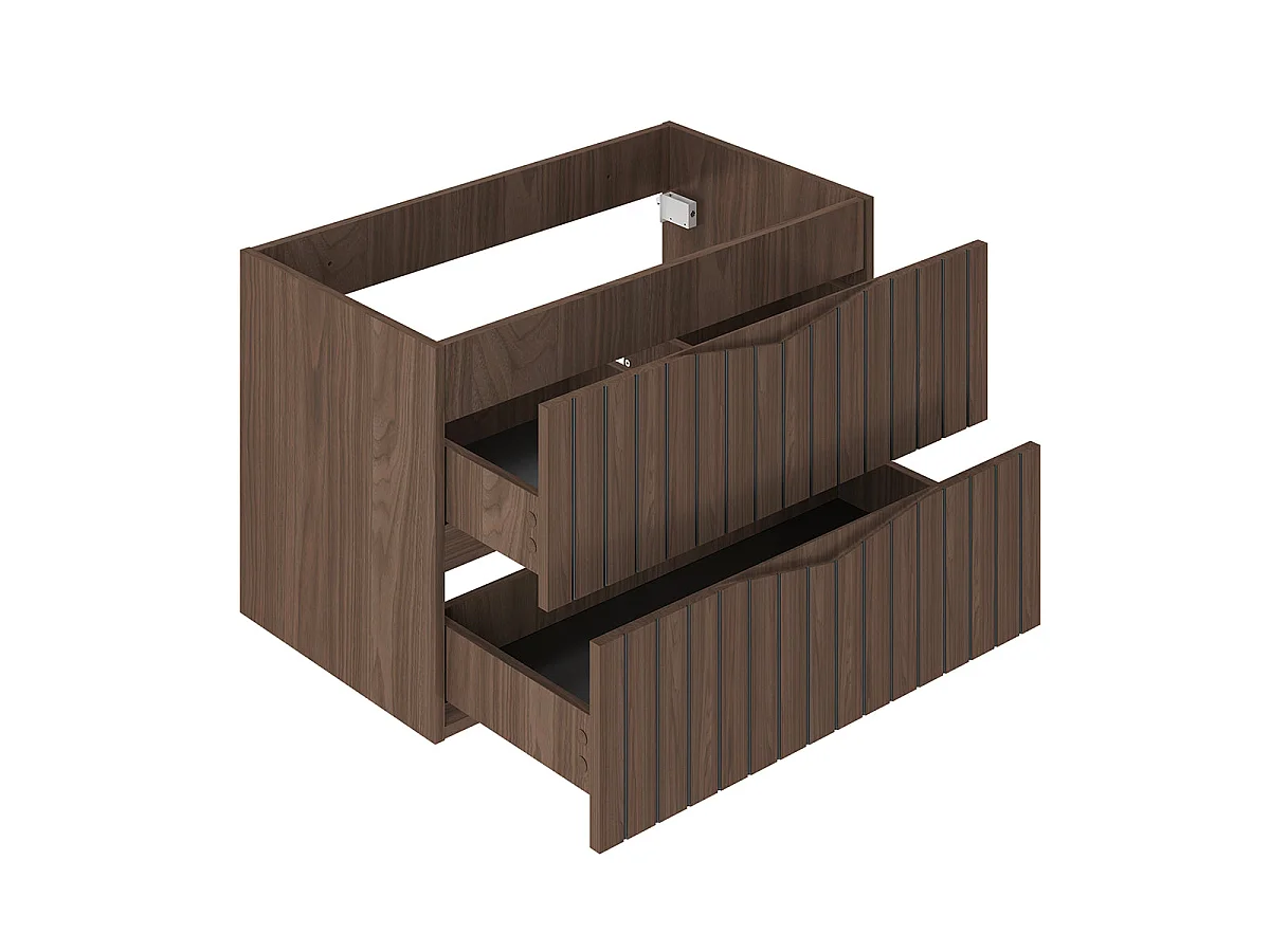 Ensemble meuble simple vasque 80cm et colonne Siena bois et noir