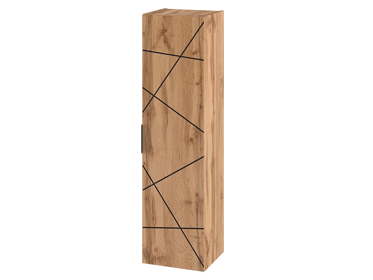Ensemble meuble double vasque 140cm 2 niches et colonne Teren Bois