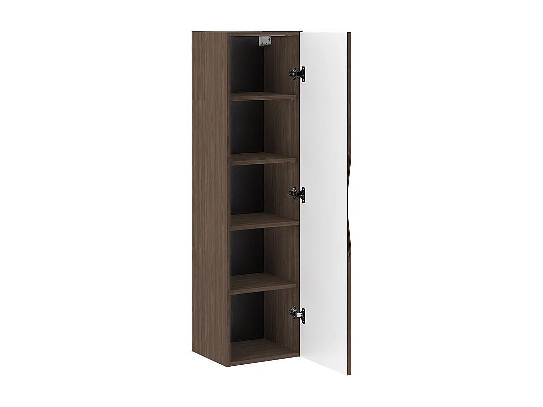 Ensemble meuble simple vasque 80cm 2 niches et colonne Siena bois et noir