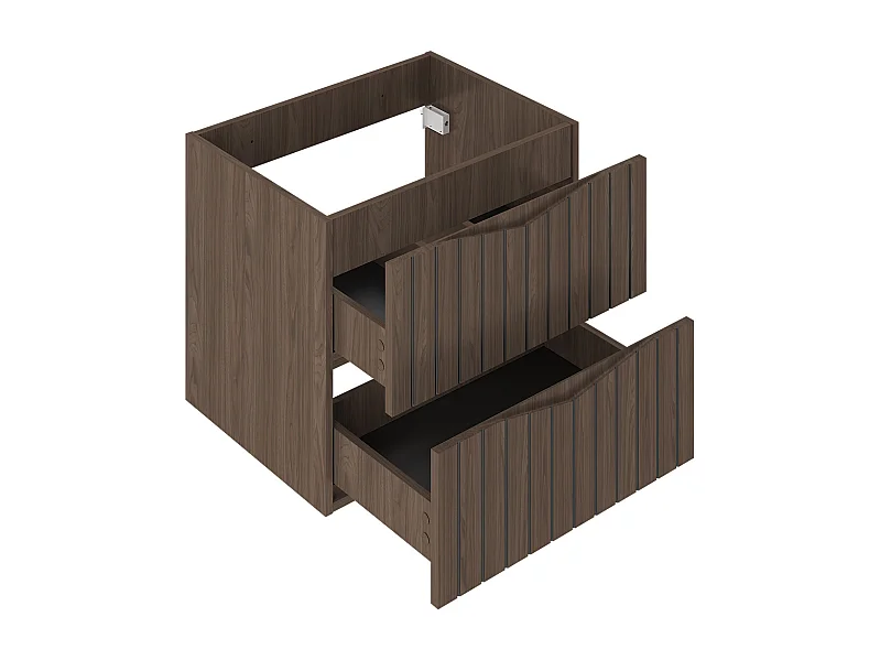 Set di mobili da bagno con lavabo Siena marrone e nero 60cm