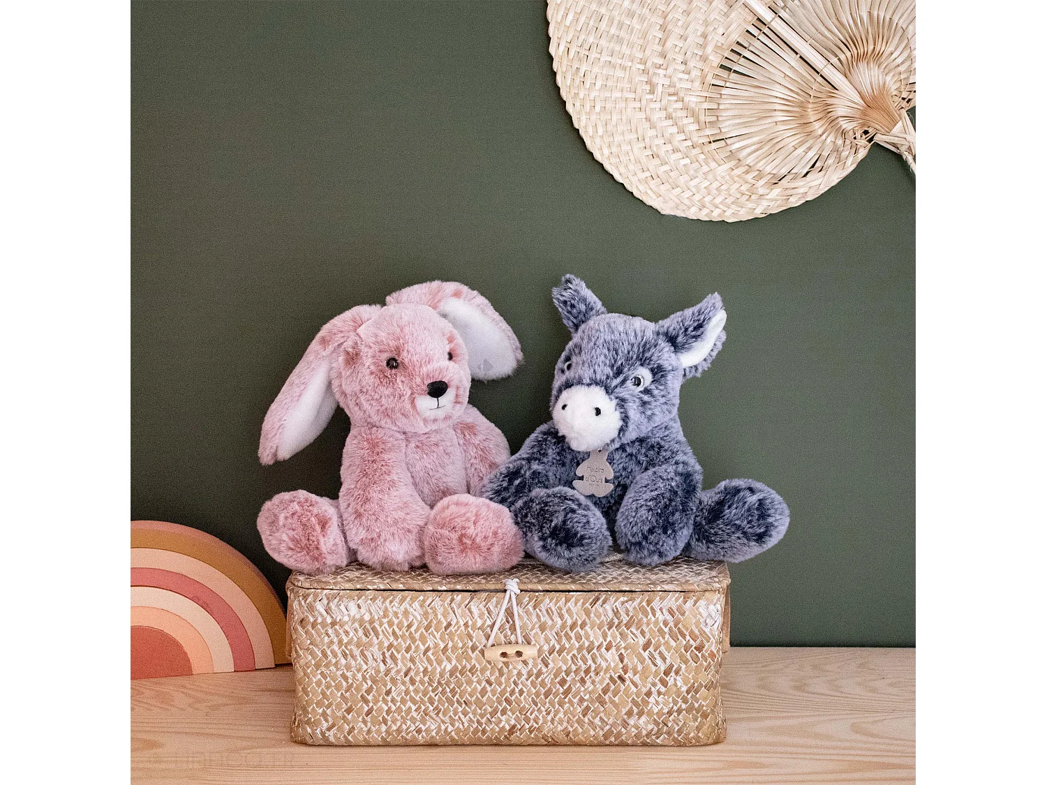 Peluche 25 cm en 100% polyester collection SWEETY MOUSSE lapin rose