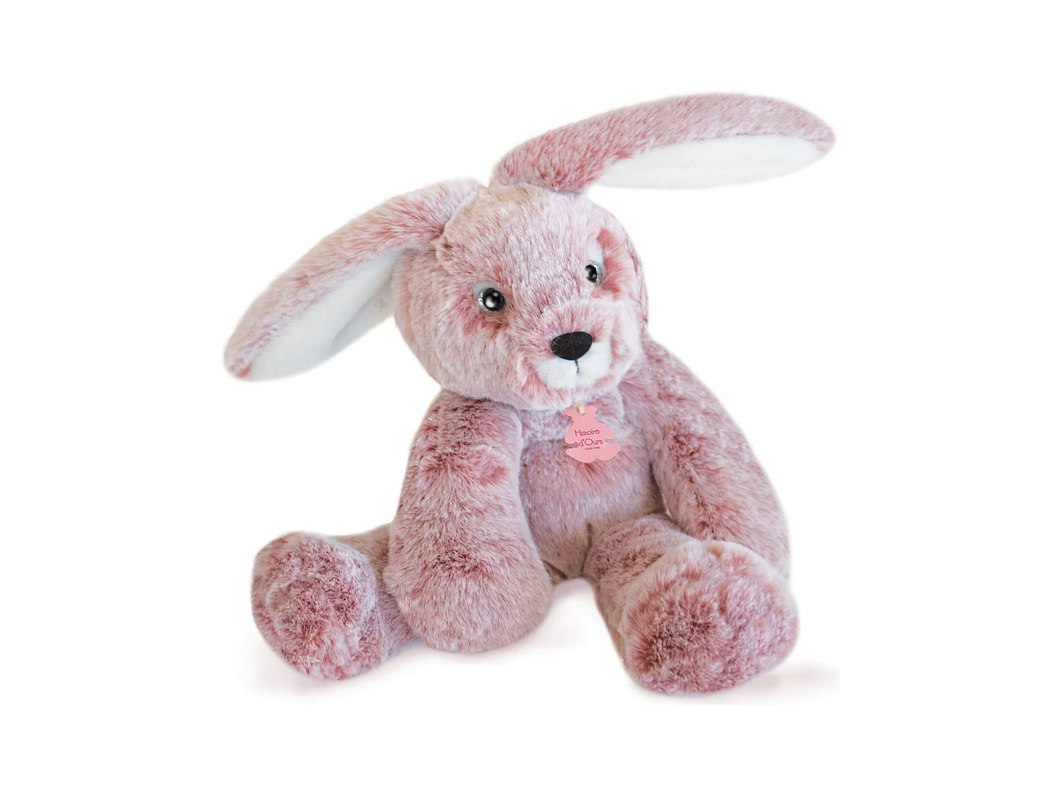 Peluche 25 cm en 100% polyester collection SWEETY MOUSSE lapin rose