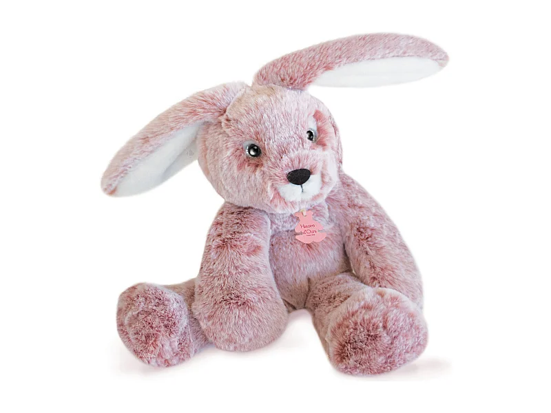 Peluche 25 cm en 100% polyester collection SWEETY MOUSSE lapin rose