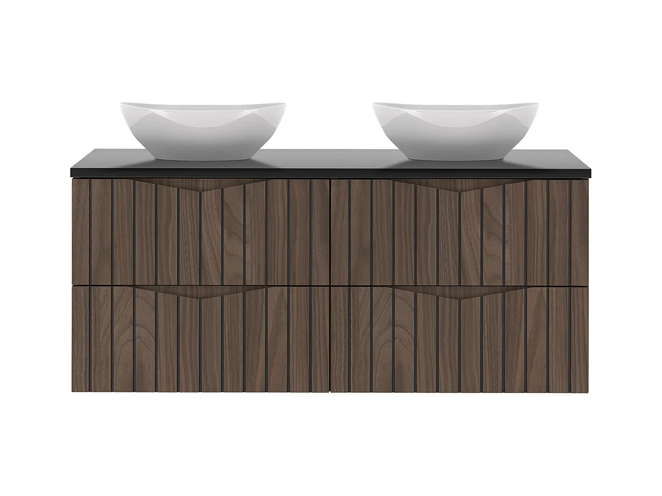 Meuble double vasque 120cm Siena bois et noir