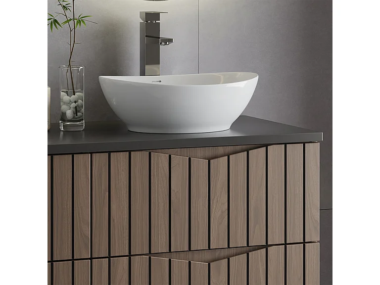 Meuble double vasque 120cm Siena bois et noir