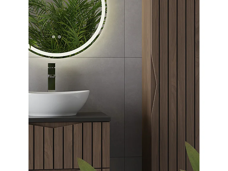 Meuble double vasque 120cm Siena bois et noir