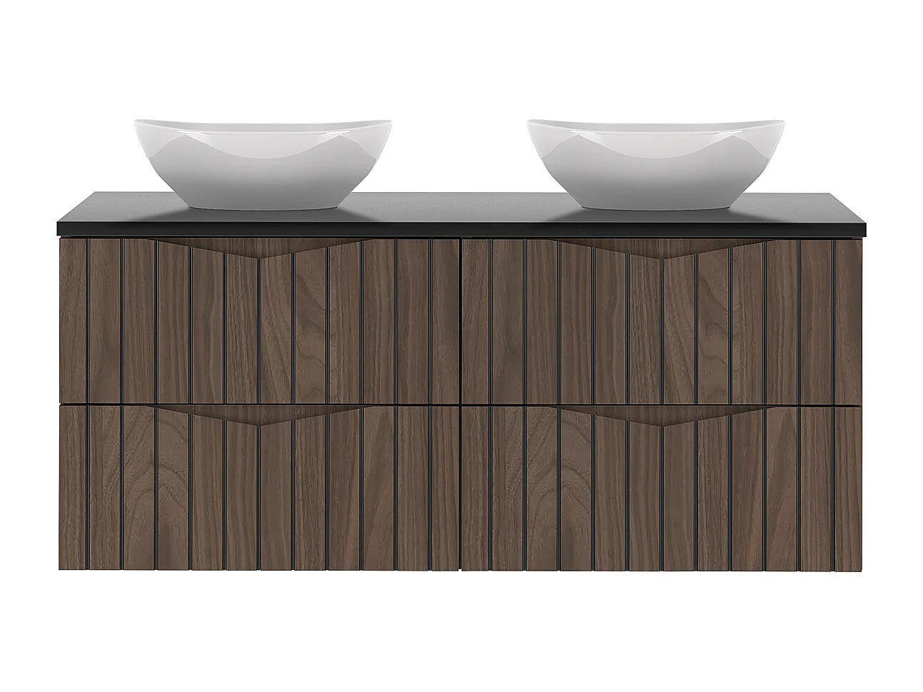 Meuble double vasque 120cm Siena bois et noir