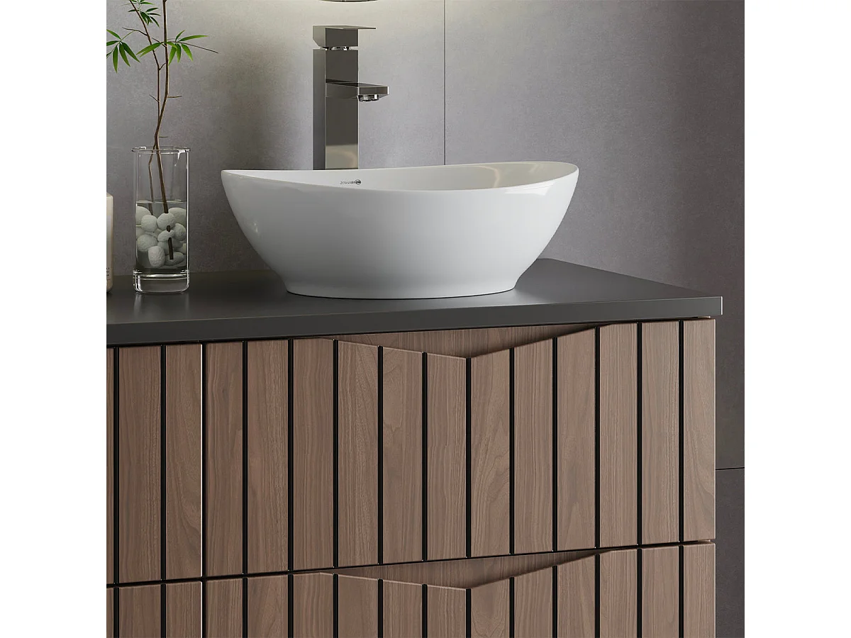 Meuble double vasque 120cm Siena bois et noir