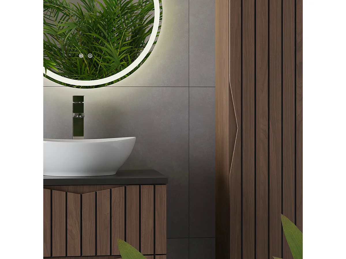 Meuble double vasque 120cm Siena bois et noir
